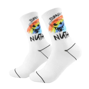 Calcetines Blancos con Pinceladas de Colores y Cara 41-45