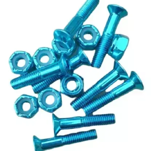 Set 8 Tornillos Colores Skate Allen Importados 1" celeste